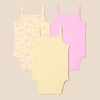 Amazon Essentials Baby Girls’ Cotton Sleeveless Bodysuits, Baby Clothes, Pack of 3(Pale Yellow/Pink/Apples)