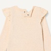 Amazon Essentials Baby Girls’ Long-Sleeved Ruffle Bodysuits(Oatmeal Heather/Pale Pink)