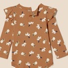 Amazon Essentials Baby Girls’ Long-Sleeved Ruffle Bodysuits(Pale Peach/Lion and Pony)