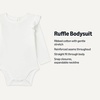 Amazon Essentials Baby Girls’ Long-Sleeved Ruffle Bodysuits(White)