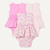 Amazon Essentials Baby Girls’ Sleeveless Bodysuit Dress, Pack of 3(Pink/Apples)