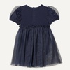 Amazon Essentials Baby Girls’ Tulle Bodysuit Dress with Puff Sleeves(Navy)