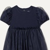 Amazon Essentials Baby Girls’ Tulle Bodysuit Dress with Puff Sleeves(Navy)