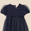 Amazon Essentials Baby Girls’ Tulle Bodysuit Dress with Puff Sleeves(Navy)