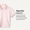 Amazon Essentials Boys and Toddlers’ Cotton Spandex Pique Polo Shirt(Dark Green/Pale Pink/Block Stripe)