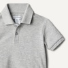 Amazon Essentials Boys and Toddlers’ Cotton Spandex Pique Polo Shirt(Light Grey Heather/Navy/White)
