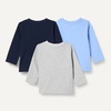 Amazon Essentials Boys and Toddlers’ Relaxed-Fit 100% Cotton Long-Sleeve T-Shirts(Blue/Navy/Heather)
