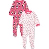 Amazon Essentials Disney | Marvel | Star Wars Unisex Babies’ Snug-Fit Cotton Footed Sleepers, Multipacks(2-pack 100% Minnie)