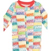 Amazon Essentials Disney | Marvel | Star Wars Unisex Babies’ Snug-Fit Cotton Footed Sleepers, Multipacks(Marvel Holiday Bricks)