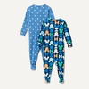 Amazon Essentials Disney | Marvel | Star Wars Unisex Babies’ Snug-Fit Cotton Footed Sleepers, Multipacks(Mickey Oh Boy)