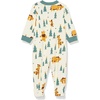 Amazon Essentials Disney | Marvel | Star Wars Unisex Babies’ Snug-Fit Cotton Footed Sleepers, Multipacks(Pooh Holiday Forest – Sleep & Play)
