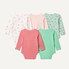 Amazon Essentials Disney Unisex Babies’ Cotton Knit Long-Sleeve Bodysuits, Pack of 5(Pooh Forest)
