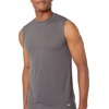 Amazon Essentials Men’s Active Performance Tech Muscle Sleeveless Top, Breathable Moisture Wicking Workout Shirt(Black/Dark Grey)