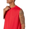 Amazon Essentials Men’s Active Performance Tech Muscle Sleeveless Top, Breathable Moisture Wicking Workout Shirt(Black/Red)