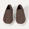 Amazon Essentials Men’s Casual Slip-on Loafer Sneakers with Memory Foam(Brown Faux Leather)