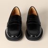Amazon Essentials Men’s Classic Penny Loafers Dress Shoes(Black Faux Leather)