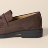 Amazon Essentials Men’s Classic Penny Loafers Dress Shoes(Brown Faux Suede)