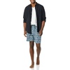 Amazon Essentials Men’s Cotton Poplin Pajama Short with T-Shirt Set, Breathable Loungewear, Summer Sleepwear(Blue Palm Leaf/White)