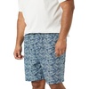 Amazon Essentials Men’s Cotton Poplin Pajama Short with T-Shirt Set, Breathable Loungewear, Summer Sleepwear(Blue Palm Leaf/White)