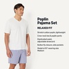 Amazon Essentials Men’s Cotton Poplin Pajama Short with T-Shirt Set, Breathable Loungewear, Summer Sleepwear(Check/Ivory)