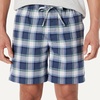 Amazon Essentials Men’s Cotton Poplin Pajama Short with T-Shirt Set, Breathable Loungewear, Summer Sleepwear(Country Plaid/Light Grey Heather)