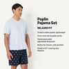 Amazon Essentials Men’s Cotton Poplin Pajama Short with T-Shirt Set, Breathable Loungewear, Summer Sleepwear(Ducks/Light Blue)