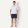 Amazon Essentials Men’s Cotton Poplin Pajama Short with T-Shirt Set, Breathable Loungewear, Summer Sleepwear(Ducks/Light Blue)