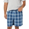 Amazon Essentials Men’s Cotton Poplin Pajama Short with T-Shirt Set, Breathable Loungewear, Summer Sleepwear(Grey Heather/Navy Plaid)