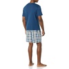 Amazon Essentials Men’s Cotton Poplin Pajama Short with T-Shirt Set, Breathable Loungewear, Summer Sleepwear(Indigo/Navy Plaid)