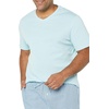 Amazon Essentials Men’s Cotton Poplin Pajama Short with T-Shirt Set, Breathable Loungewear, Summer Sleepwear(Light Blue Geo Print)