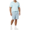 Amazon Essentials Men’s Cotton Poplin Pajama Short with T-Shirt Set, Breathable Loungewear, Summer Sleepwear(Light Blue Geo Print)