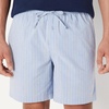 Amazon Essentials Men’s Cotton Poplin Pajama Short with T-Shirt Set, Breathable Loungewear, Summer Sleepwear(Navy/Thin Stripe)