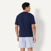Amazon Essentials Men’s Cotton Poplin Pajama Short with T-Shirt Set, Breathable Loungewear, Summer Sleepwear(Navy/Thin Stripe)