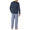 Amazon Essentials Men’s Flannel Pant and Long-Sleeve T-Shirt Pajama Set(Navy/Polar Bears)