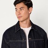 Amazon Essentials Men’s Heavyweight Rigid Denim Relaxed-Fit Utility Jacket with Pockets, Shank Button Closure(Rinse)