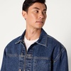 Amazon Essentials Men’s Heavyweight Rigid Denim Relaxed-Fit Utility Jacket with Pockets, Shank Button Closure(Tinted Medium Blue)
