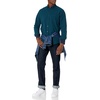 Amazon Essentials Men’s Long-Sleeve Pocket Oxford Shirt(Green/Navy Gingham)