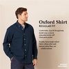 Amazon Essentials Men’s Long-Sleeve Pocket Oxford Shirt(Navy Windowpane)
