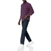 Amazon Essentials Men’s Long-Sleeve Pocket Oxford Shirt(Navy Windowpane)