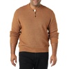 Amazon Essentials Men’s Long-Sleeve Soft Touch Cotton Blend Henley Sweater(Dark Camel)
