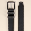 Amazon Essentials Men’s Stitched Edge Leather Belt(Black)