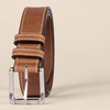 Amazon Essentials Men’s Stitched Edge Leather Belt(Tan)