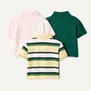 Amazon Essentials Toddler and Baby Boys’ Cotton Spandex Polo Shirt(Dark Green/Pale Pink/Block Stripe)