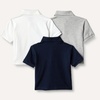 Amazon Essentials Toddler and Baby Boys’ Cotton Spandex Polo Shirt(Light Grey Heather/Navy/White)