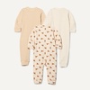 Amazon Essentials Unisex Babies’ Cotton Zip-Front Sleep and Play Footless Sleepsuit, Pack of 3(Oatmeal Heather/Stripe/Tiger)