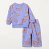 Amazon Essentials Unisex Babies’ French Terry Sweatshirt and Sweatpants Set(Purple Melon Tiger)