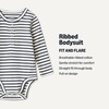 Amazon Essentials Unisex Babies’ Long-Sleeve Cotton Ribbed Henley Bodysuits(Cornflower Blue/French Stripe)