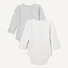 Amazon Essentials Unisex Babies’ Long-Sleeve Cotton Ribbed Henley Bodysuits(Ivory/Light Grey Heather)