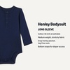 Amazon Essentials Unisex Babies’ Long-Sleeve Cotton Ribbed Henley Bodysuits(Oatmeal Heather/Navy)