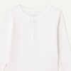 Amazon Essentials Unisex Babies’ Long-Sleeve Cotton Ribbed Henley Bodysuits(White)